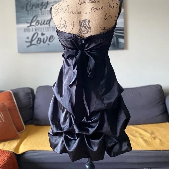 Black Prom Dress w / sequins XL - Picture 2 of 3